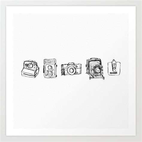 Vintage camera line drawing art print by lena mirisola – Artofit