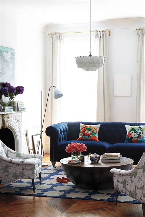 Crushing on Navy Blue Velvet Sofas - Swoon Worthy