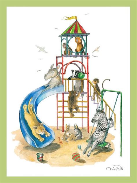 Animal Playground Print | Etsy | Playground painting, Children illustration, Animal illustration