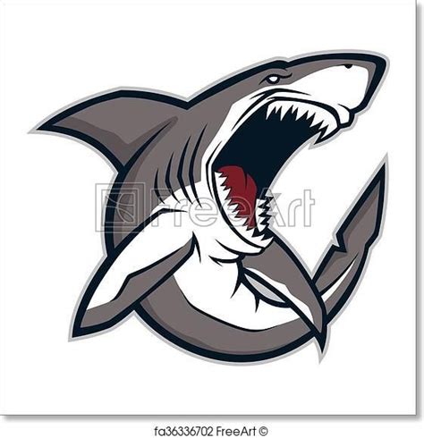 Free art print of Angry shark mascot | Shark art, Free art prints, Shark drawing