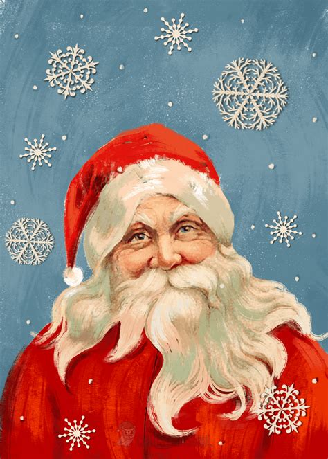 Printable Vintage Santa Christmas Card