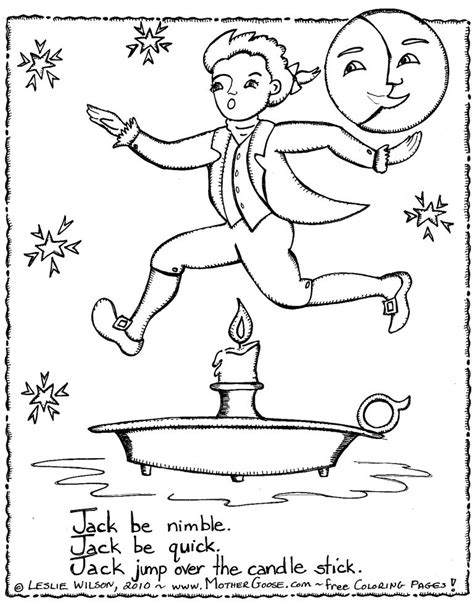 Jack Be Nimble Coloring Page - ClarkilMontes