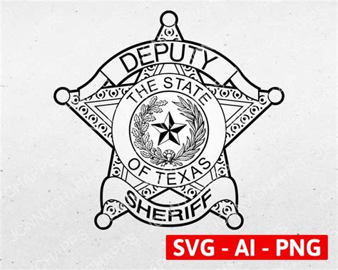 Texas Sheriff Badge SVG, County Sheriff's Office Deputy Star Vector ...