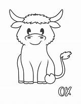 Chinese New Year Ox Coloring Page Pages sketch template