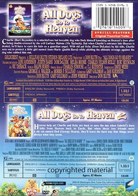 All Dogs Go To Heaven / All Dogs Go To Heaven 2 (Double Feature) (DVD ...