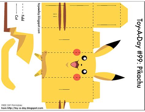 13+Free Pikachu Papercraft Templates | Proyecto