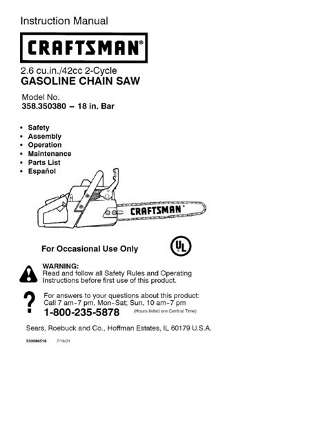 Craftsman Chainsaw | PDF | Carburetor | Mechanical Engineering