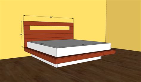 Floating Platform Bed Frame Plans PDF Woodworking