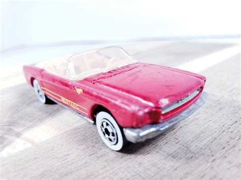 Hot Wheels 65 Mustang Convertible DieCast Red White Walls Vintage 1983 | eBay