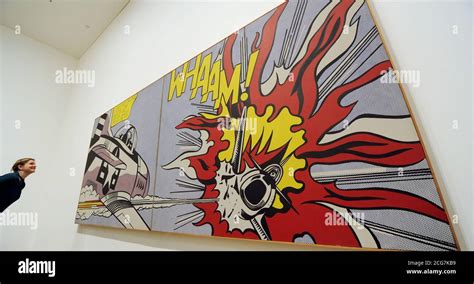 Roy Lichtenstein's painting Whaam! 1963 is exhibited during the press preview for Lichtenstein:A ...