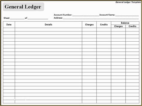 Free Accounting Templates Of Blank General Ledger | Heritagechristiancollege