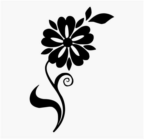 Monochrome - Line Art Flower Design, HD Png Download - kindpng