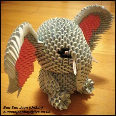 3D Modular Origami Elephant Side View by UNSJN on DeviantArt | Kreativt hantverk, Hantverk, Djur