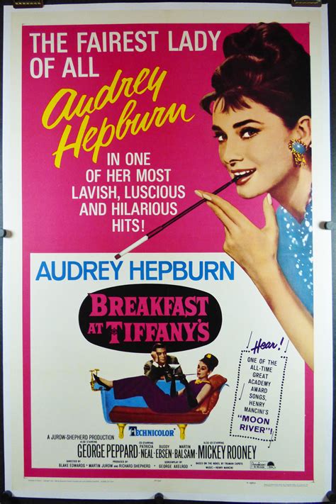 BREAKFAST AT TIFFANY'S, Original Audrey Hepburn Linen Backed Movie Poster - Original Vintage ...