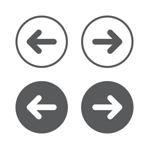 Turn right and left arrow icon vector. Forward and back sign symbol ...