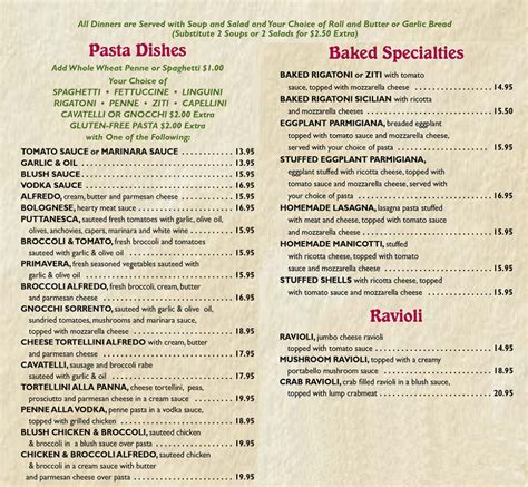 Menu - Franco's Restaurant Marlton