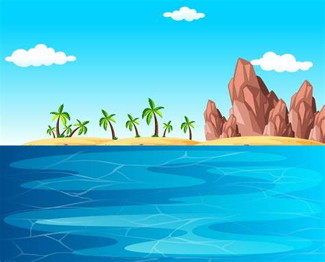 Background scene with ocean and beach 447414 Vector Art at Vecteezy