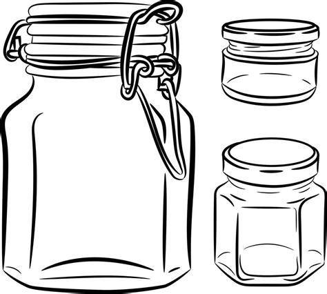 Glass jar. Jar drawing, doodle style, sketch. A jar with a lid | Doodle ...