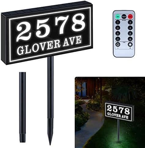 Amazon.com: Solar House Numbers for Outside Modern Powered Address Plaque Solar Address Signs ...