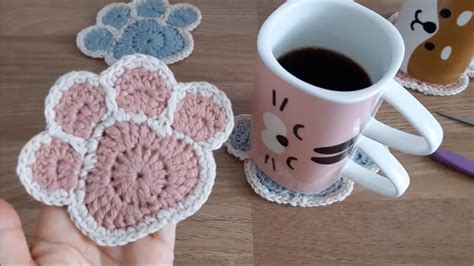 Crochet Paw Coaster You Can Make Easily - CrochetBeja