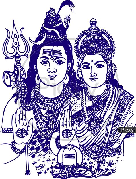 Image of Lord Shiva And Parvati Hindu Wedding Card Design Element ...