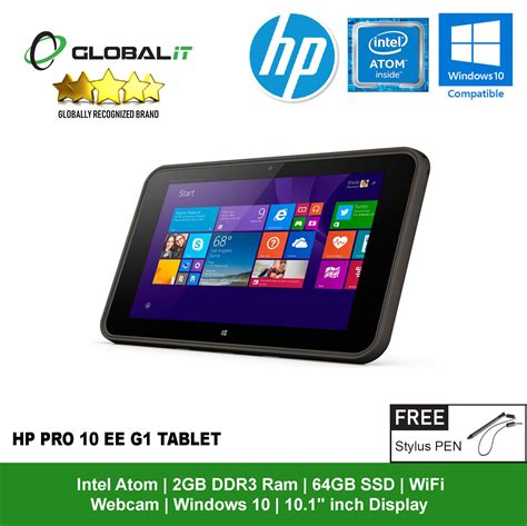 HP Pro 10 EE G1 Tablet Atom 10.1" (Refurbished) - Global Group