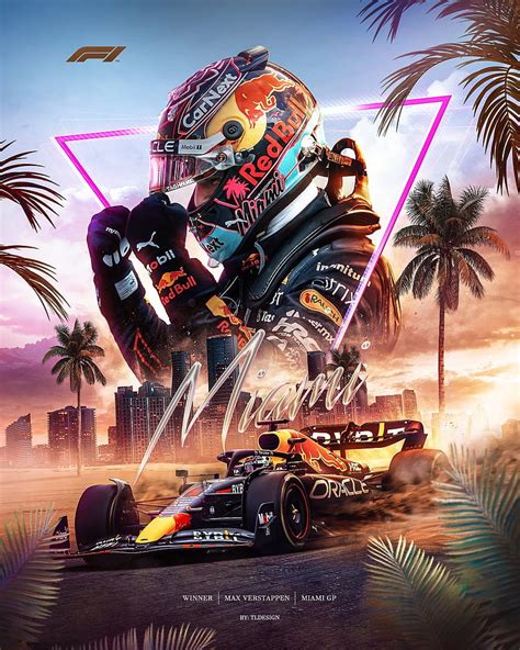 1366x768px, 720P free download | Tl Design a Tuwita: Max Verstappen #MiamiGP winner poster, Max ...