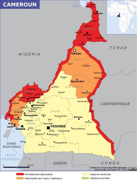 Carte du Cameroun - Différentes cartes du pays du continent africain