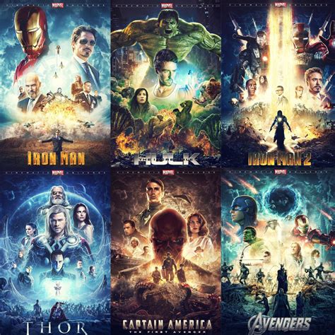 the avengers movie posters are shown in four different colors and sizes ...