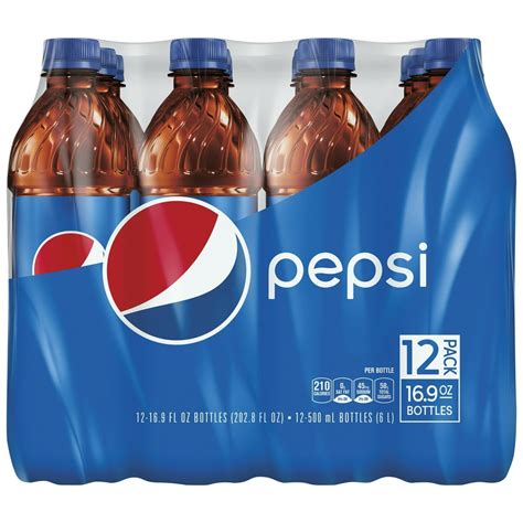 Pepsi Cola Soda Soft Drink, 16.9 oz Bottles, 12 Count - Walmart.com - Walmart.com