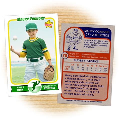 Custom Baseball Cards - Retro 75™ Series Starr Cards