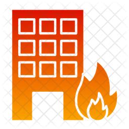 Building Fire Icon - Download in Gradient Style