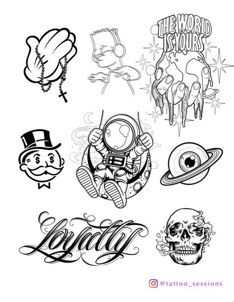 Tattoo flash sheet cool art design Tattoo Design For Hand, Tattoo Design Book, Tattoo Design ...