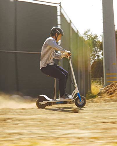 Razor E300S Seated Electric Scooter – White/Blue – FFP