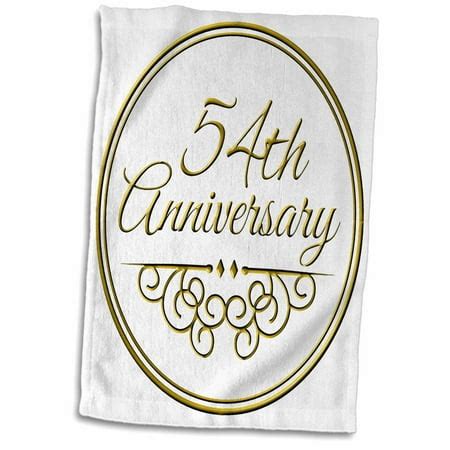 3dRose 54th Anniversary gift - gold text for celebrating wedding anniversaries - 54 years ...