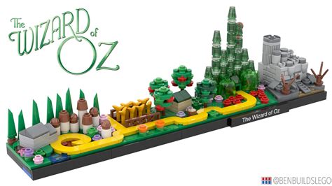 the wizard of oz lego set is shown in full color and font, with an image of