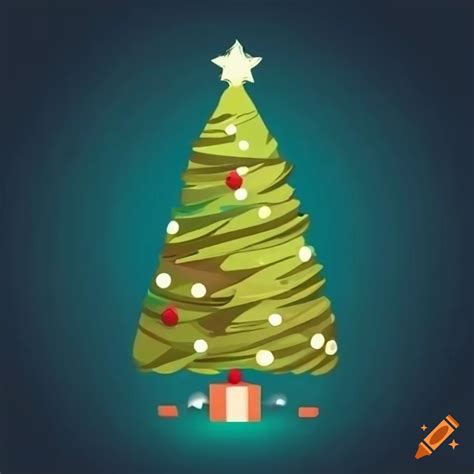 Minimalistic christmas tree on a white background on Craiyon