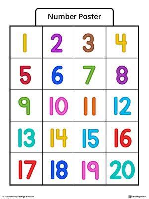 Number Chart 1 20 Worksheet | Numbers preschool, Writing numbers ...