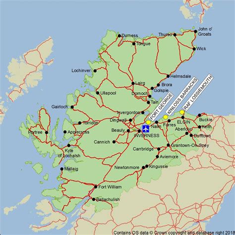 Map of Moray and Highland - Moray and Highland