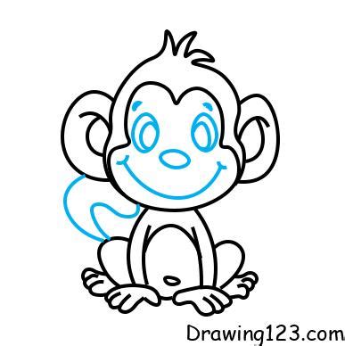 Monkey Drawing For Kids