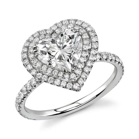 Double Halo Heart Shaped Diamond Ring | Nicole Mera
