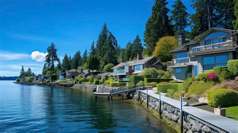 Premium AI Image | Bainbridge Island Waterfront Homes