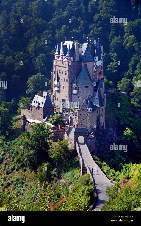 Eltz castle, beautiful medieval castle at Wierschem, Muenstermaifeld ...