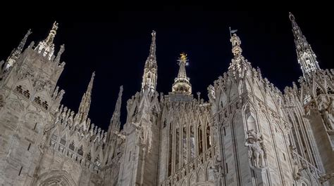 Milan Cathedral at Night Photograph by Andrew Cottrill