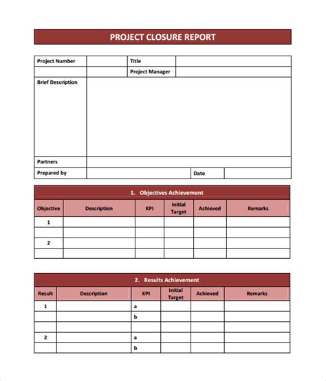 Project Closure Report Template - 10+ Documents in PDF, Word