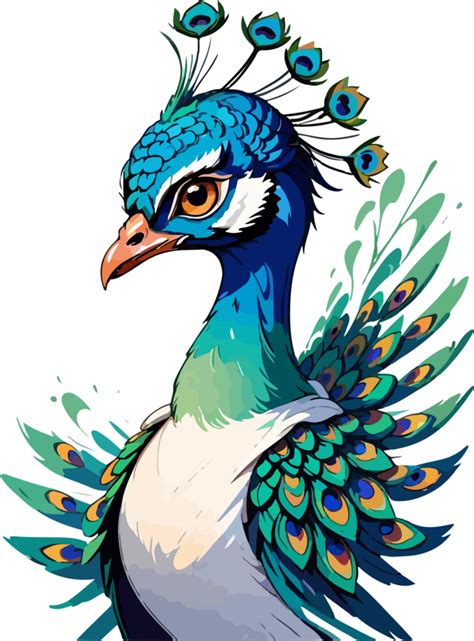 Peacock Bird Logo Cartoon AI Generative 34509018 PNG