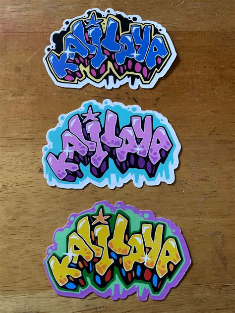 Personalized Graffiti Name Vinyl Stickers - Etsy