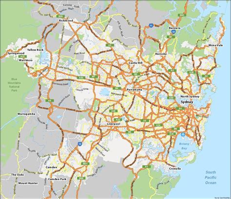 Map of Sydney, Australia - GIS Geography