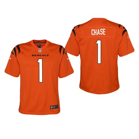 Cincinnati Bengals Ja’Marr Chase Orange Jersey Game – Youth ...