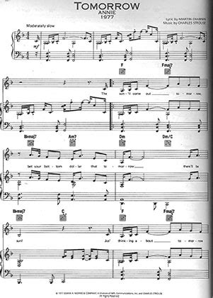 Tomorrow from Annie - Charles Strouse Free Piano Sheet Music PDF